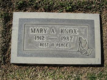 Knox,   Mary A. gravesite