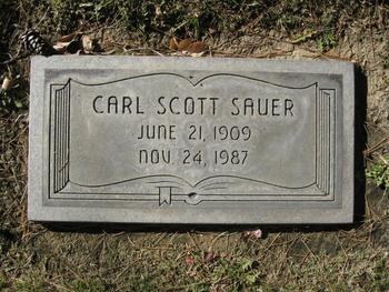 Sauer, Carl Scott gravesite