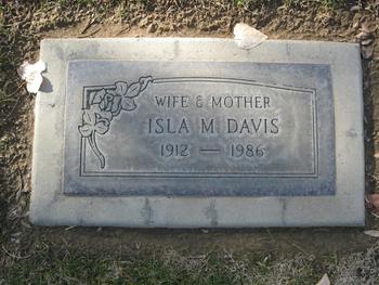 Davis,   Isla May gravesite