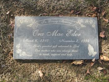 Eder,   Ora Mae gravesite