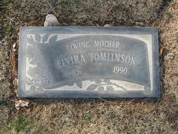 Tomlinson,   Elvira gravesite