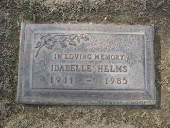 Helms,   Idabelle gravesite