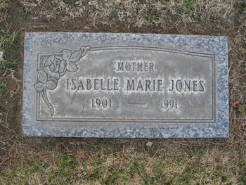 Jones, Isabelle Marie gravesite