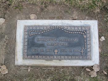Melendrez,   Enriqueta Arellano gravesite