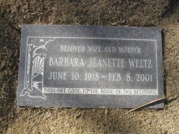 Weltz,   Barbara Jeanette gravesite