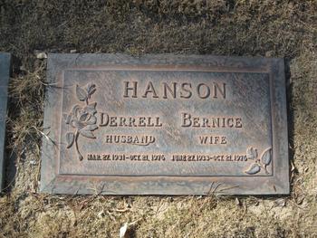 Hanson,   Bernice D. gravesite