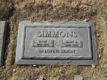 Simmons,   Mary M. gravesite