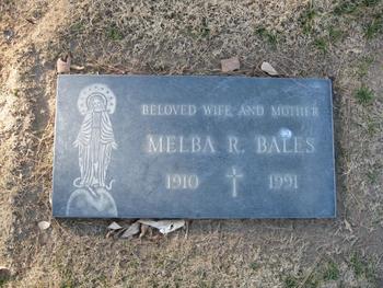 Bales,   Melba Ruth ('Dawson') gravesite