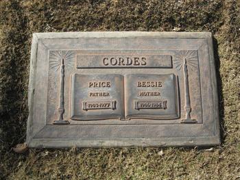 Cordes,   Millard Price gravesite