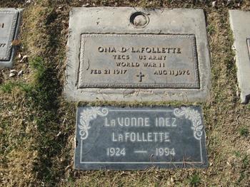 LaFollette,   Ona D. gravesite
