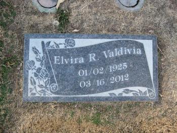 Valdivia,   Elvira Ruth ('Vera') gravesite