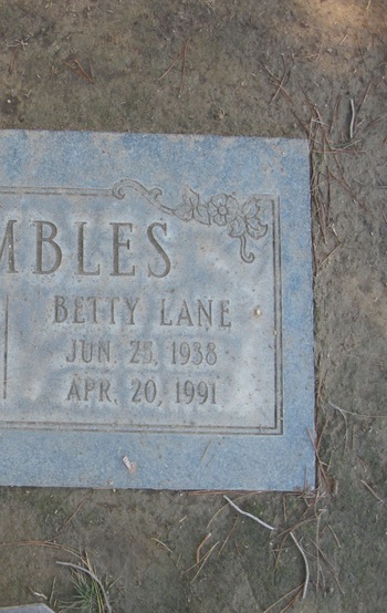 Brumbles, Betty Lane gravesite