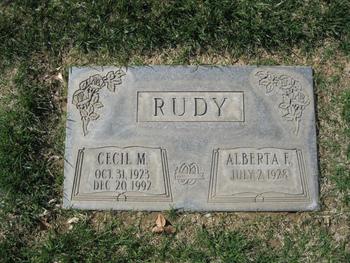 Rudy,   Alberta F. gravesite
