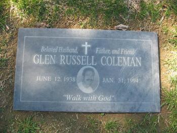 Coleman,   Glen Russell gravesite