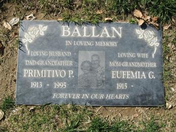 Ballan,   Primitivo P. gravesite