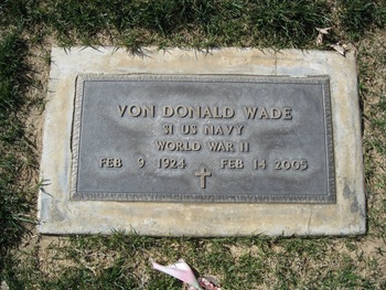 Wade,   Von Donald gravesite