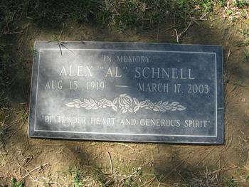 Schnell,   Alex ('Al') gravesite