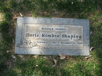 Shuping,   Doris Kimbro gravesite