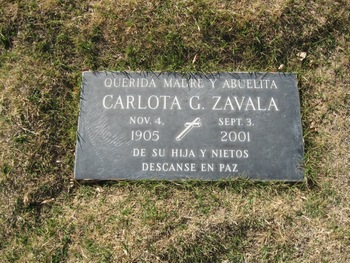 Zavala,   Carlota G. gravesite