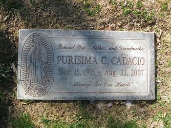 Cadacio,   Purisima C. gravesite