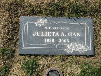 Gan,   Julieta A. gravesite