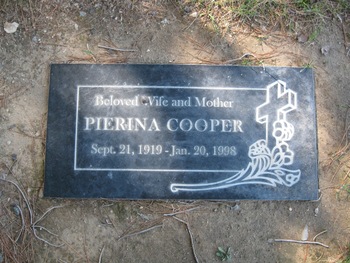 Cooper,   Pierina gravesite