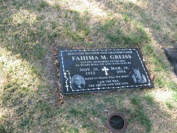 Greiss,   Fahima M. gravesite