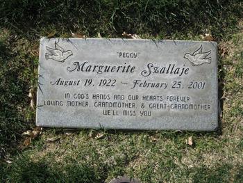 Szallaje,   Marguerite ('Peggy') gravesite