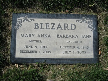 Blezard,   Mary Anna gravesite