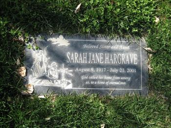 Hargrave,   Sarah Jane gravesite