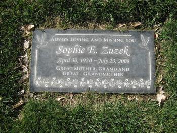 Zuzek,   Sophie E. gravesite