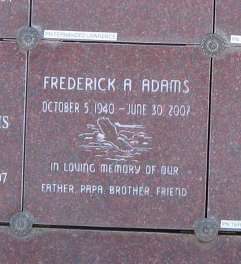 Adams,   Frederick Allen gravesite