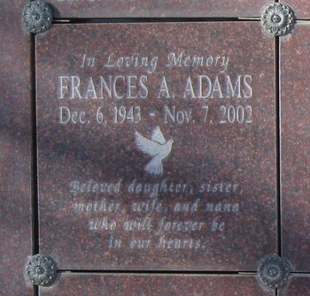 Adams,   Frances A. gravesite