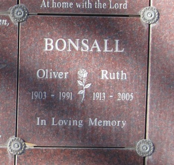 Bonsall,   Ruth Christian gravesite