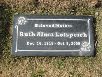 Lotspeich,   Ruth Alma gravesite