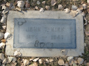 Kirk, John Thomas gravesite