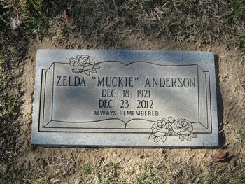 Anderson,   Zelda ('Muckie') gravesite
