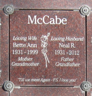 McCabe,   Elizabeth Anne ('Bette') gravesite