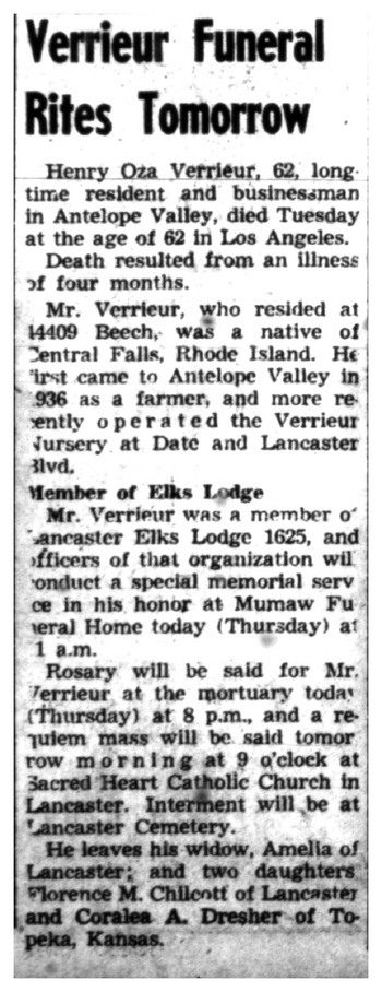 Varrieur,   Henry Oza obituary
