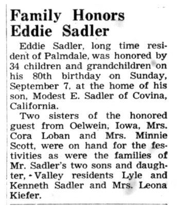 Sadler,   Edward Luther ('Eddie') document