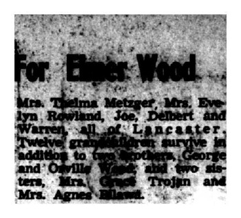 Wood, William Elmer obituary