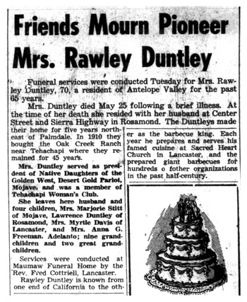 Duntley, Ina May obituary