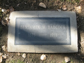 Babcock,   Benjamin Wilbur gravesite