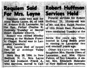 Layne,   Anna Marie obituary