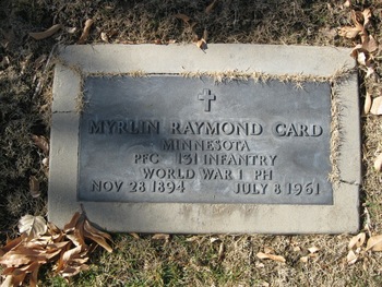Card,   Myrlin Raymond gravesite
