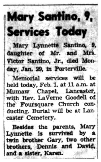 Santino,   Mary Lynette obituary