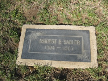 Sadler,   Modest Emmett gravesite