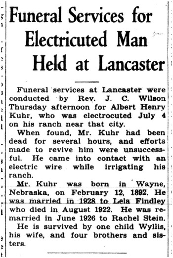 Kuhr, Albert Henry obituary