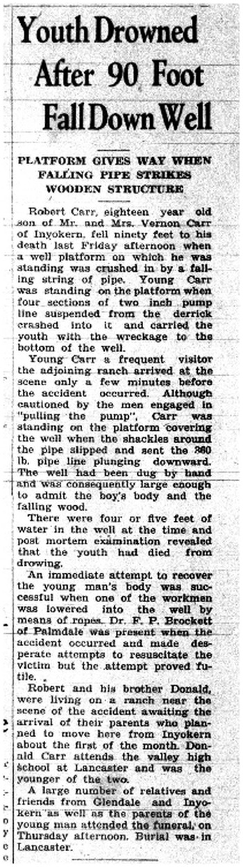 Carr,   Robert Vernon obituary