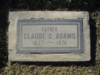 Adams,   Claude Clay gravesite